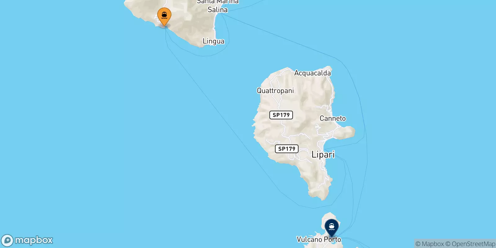 Ferries from Rinella (Salina) to Vulcano