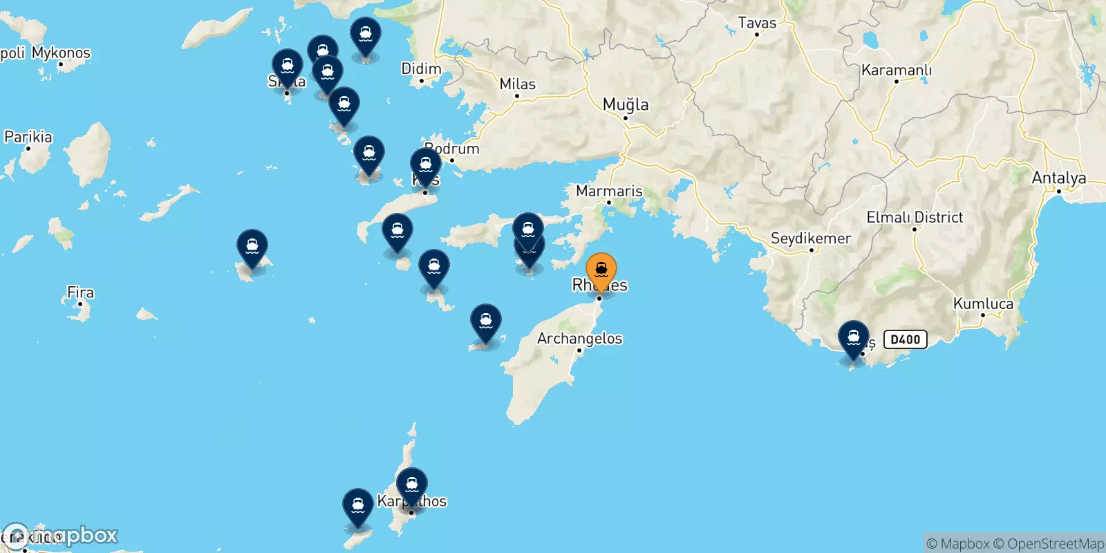 Ferries from Rhodes to the Dodecanese Islands