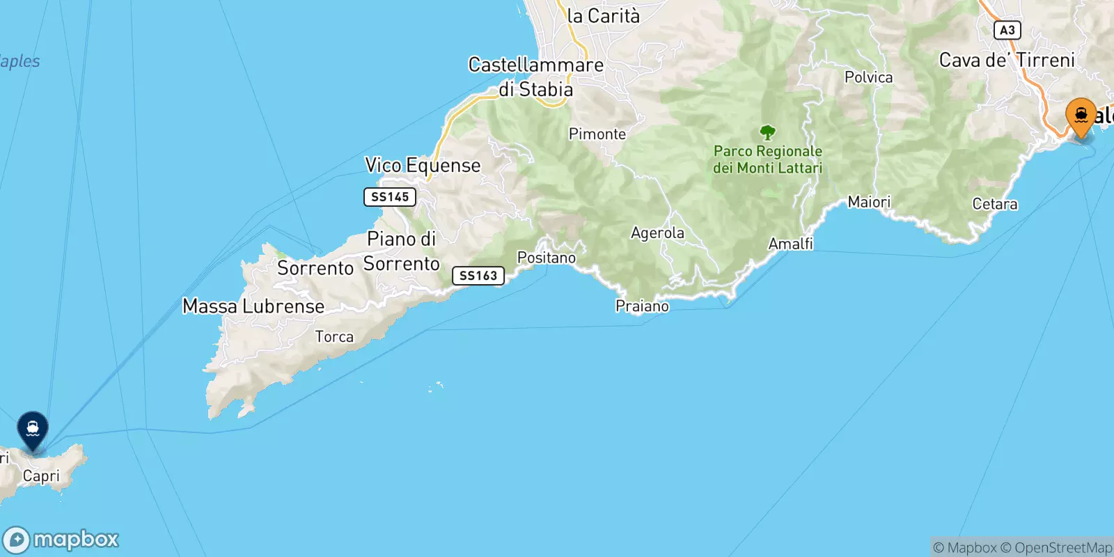 Ferries from Salerno to Gulf Of Naples