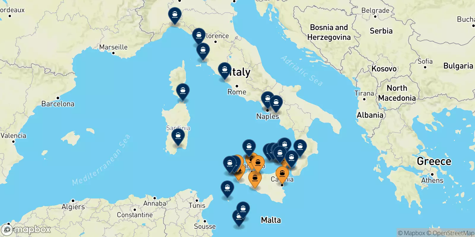 Ferries from Sicily to Italy