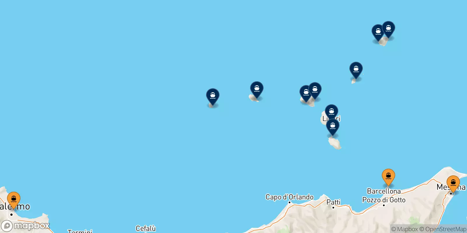 Ferries from Sicily to the Aeolian Islands