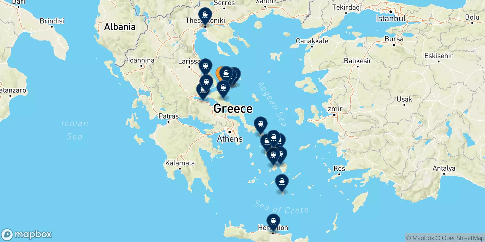 Ferries from Skiathos to Greece