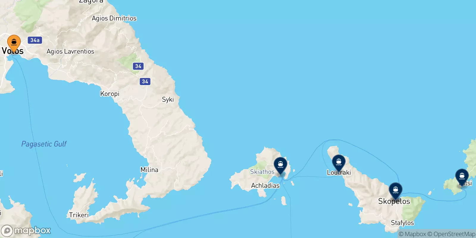 Ferries from Volos to the Sporades Islands