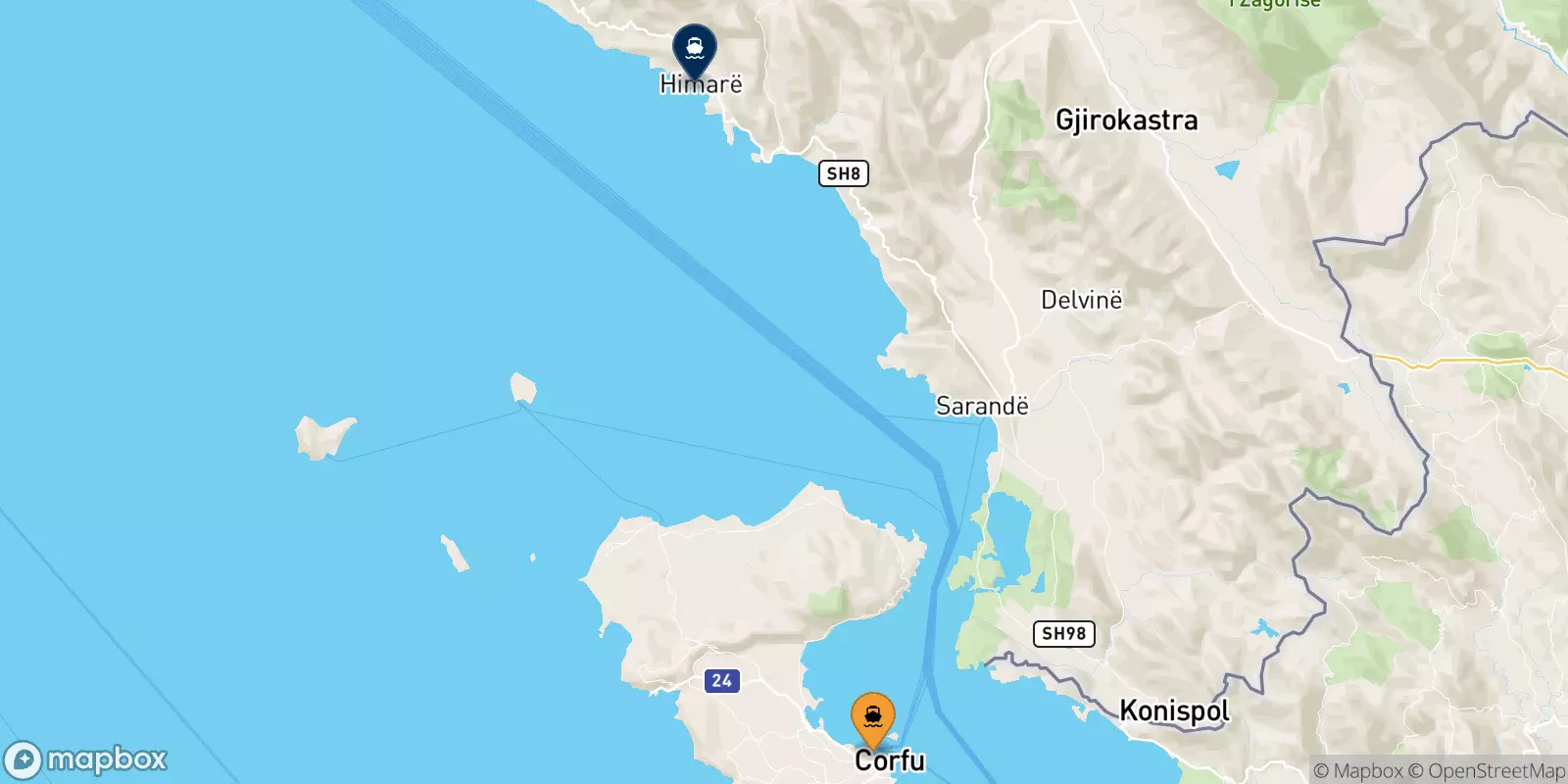 Ferries from the Ionian Islands to Himare