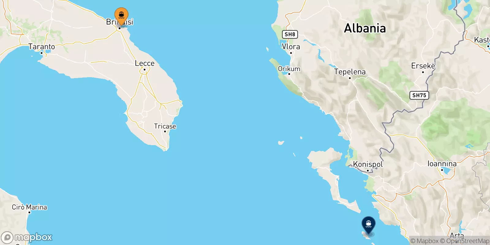 Ferries from Brindisi to Paxos