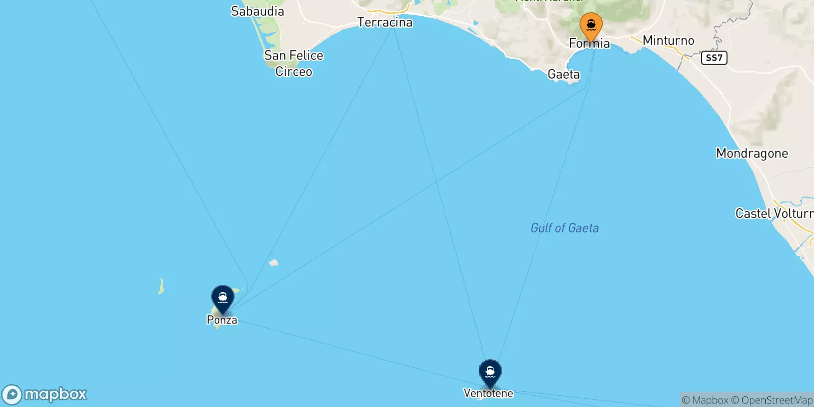 Ferries from Formia to the Pontine Islands