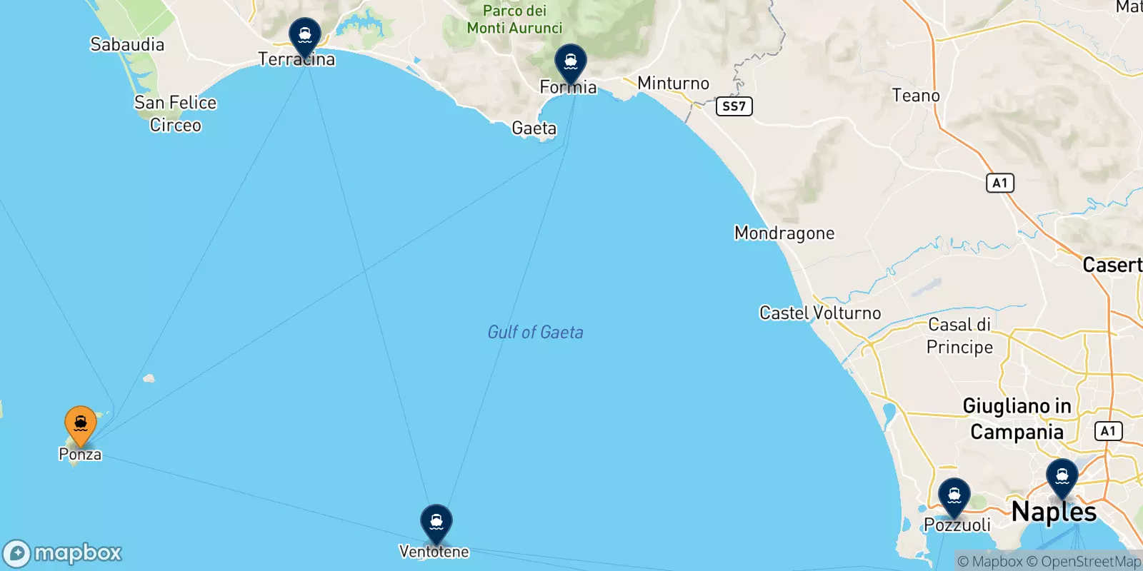 Ferries from Ponza to Italy