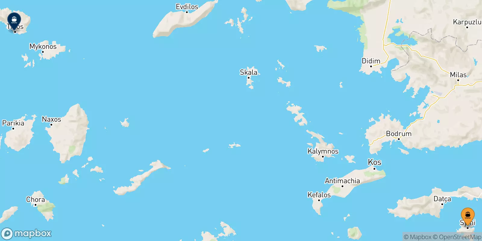 Ferries from Symi to Tinos