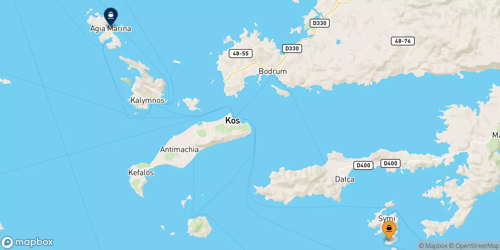 Ferries from Panormitis (Symi) to Leros