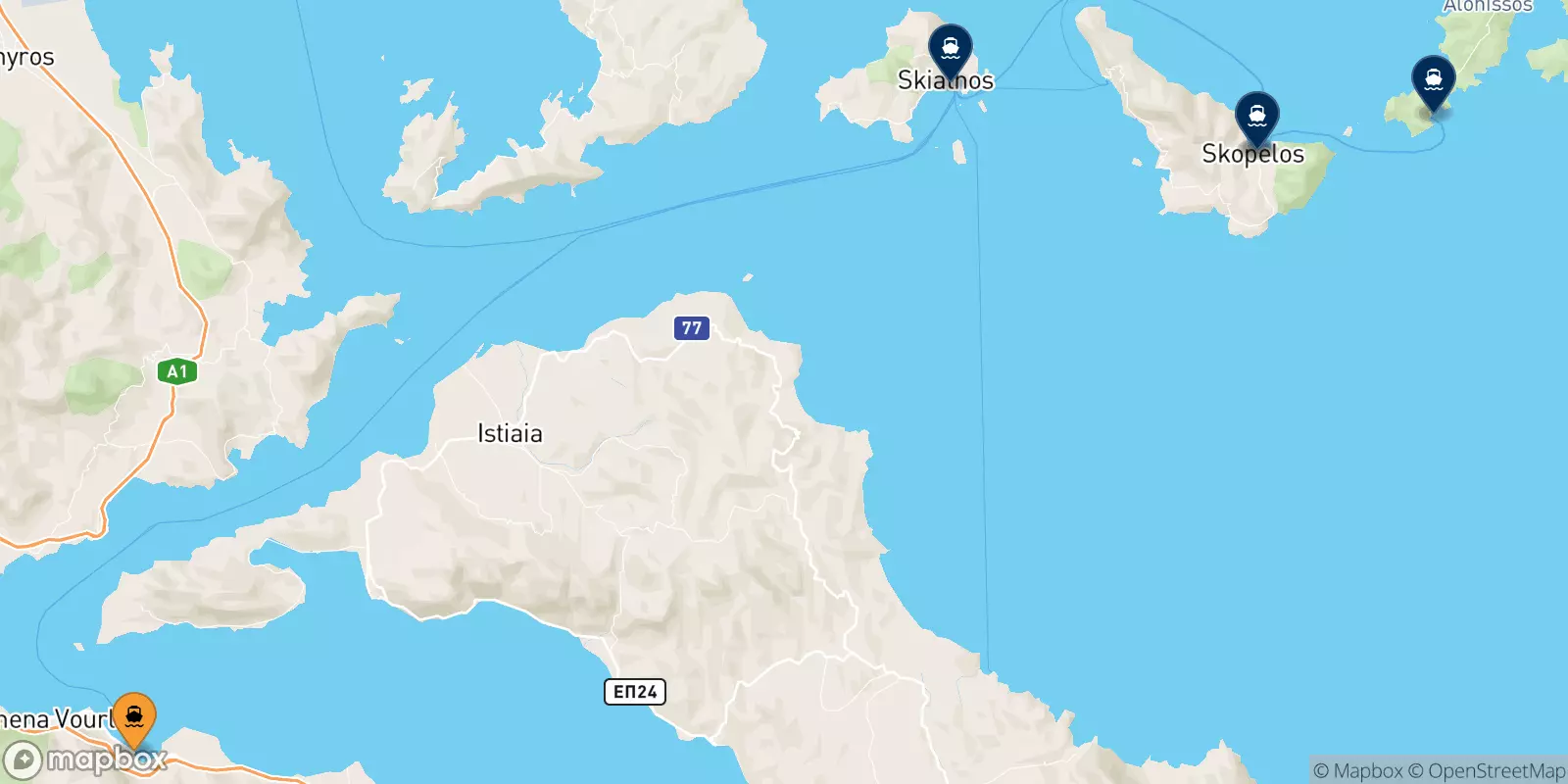 Ferries from Agios Konstantinos to the Sporades Islands