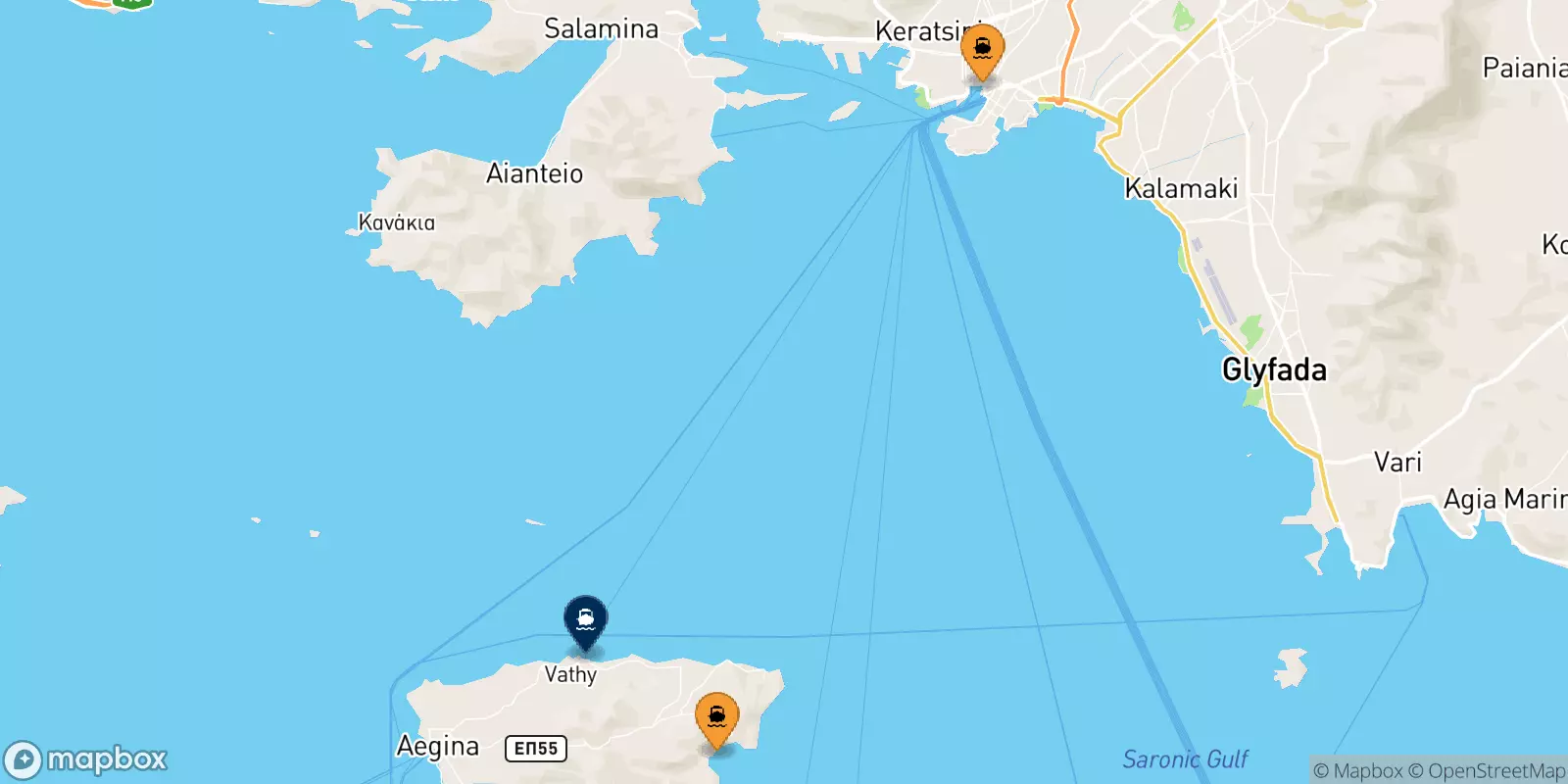 Ferries to Souvala (Aegina)