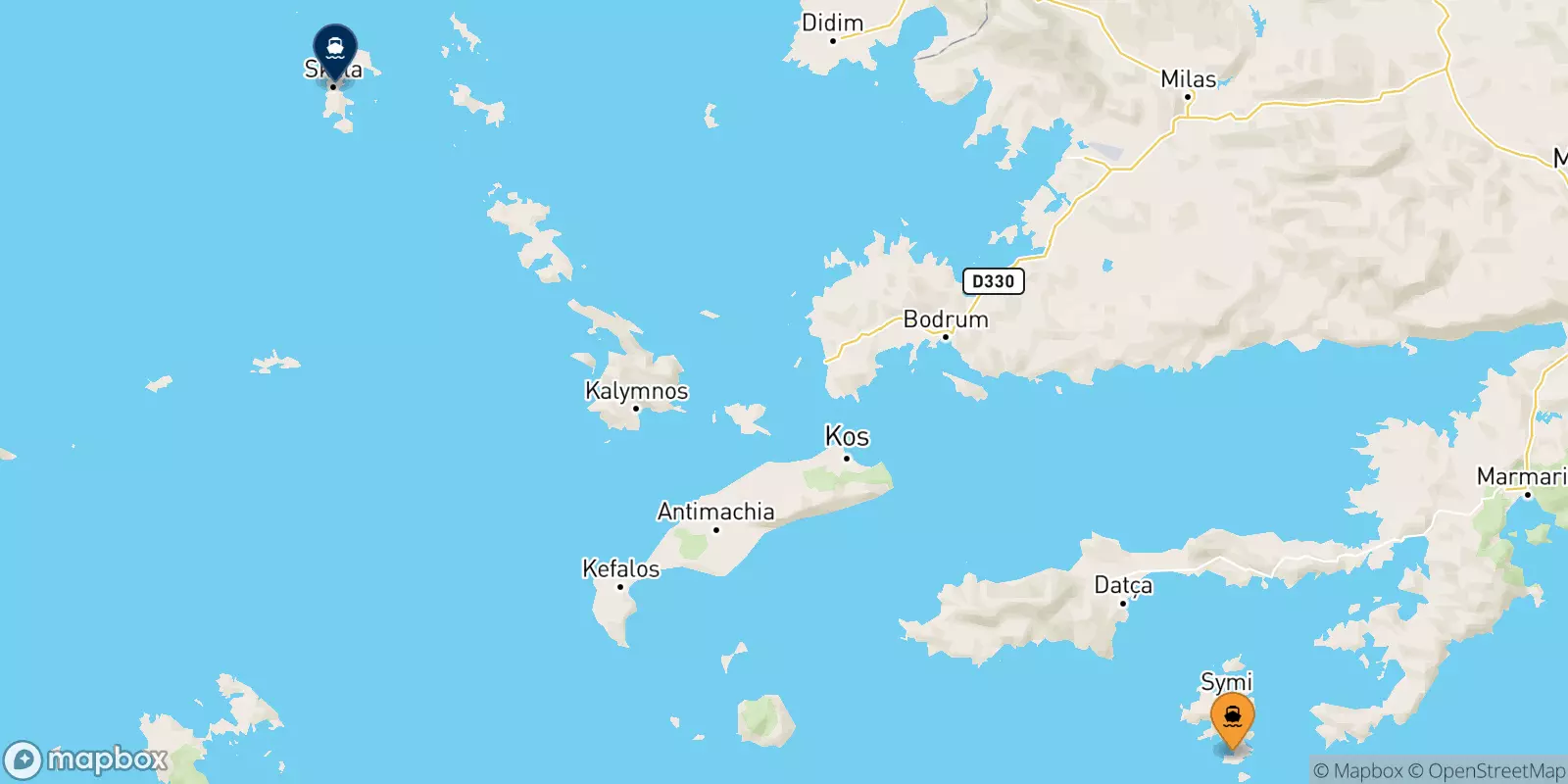 Ferries from Panormitis (Symi) to Patmos