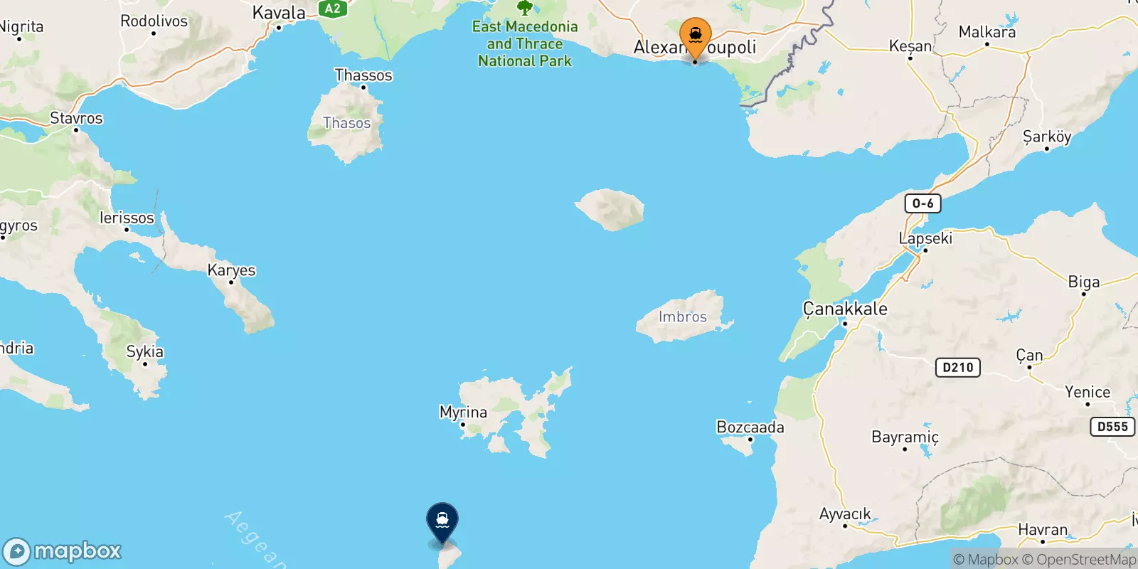 Ferries from Alexandroupoli to Agios Efstratios