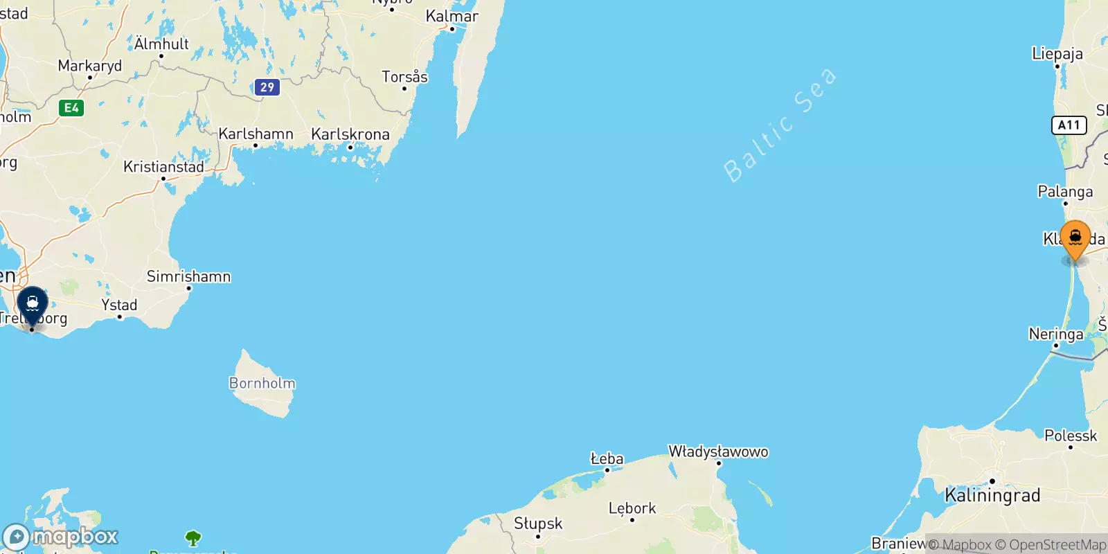 Ferries from Klaipeda to Trelleborg