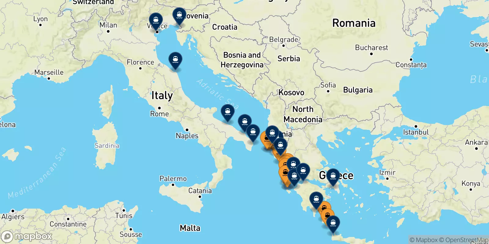 Ferries from the Ionian Islands